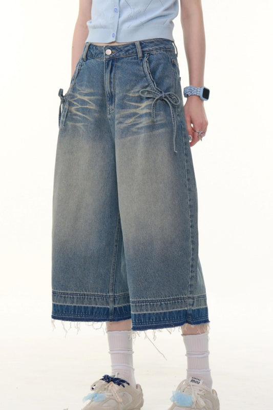 Vintage Blue High-Waisted Wide-Leg Jeans