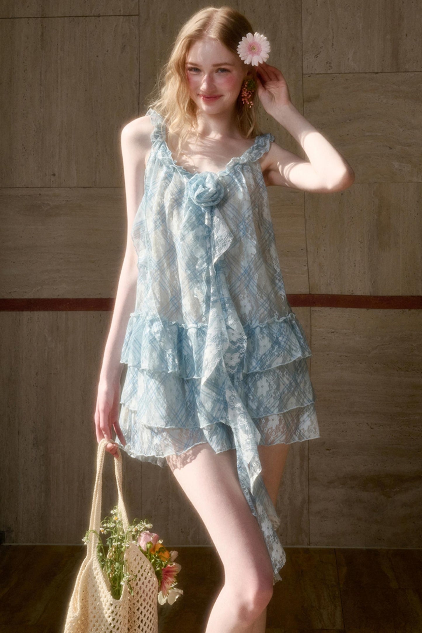 Floral Halter Babydoll Dress