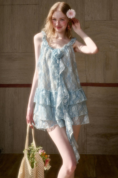 Floral Halter Babydoll Dress