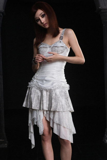 Punk Peplum Halter Dress