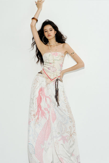 Ocean Pleated Lantern Pants