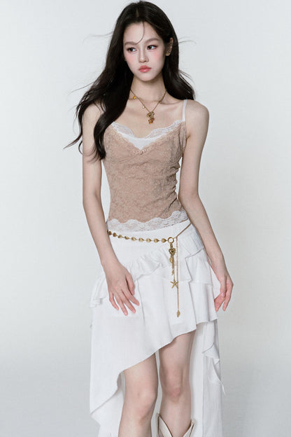 Ruffle Halter Bustier Top Set-Up