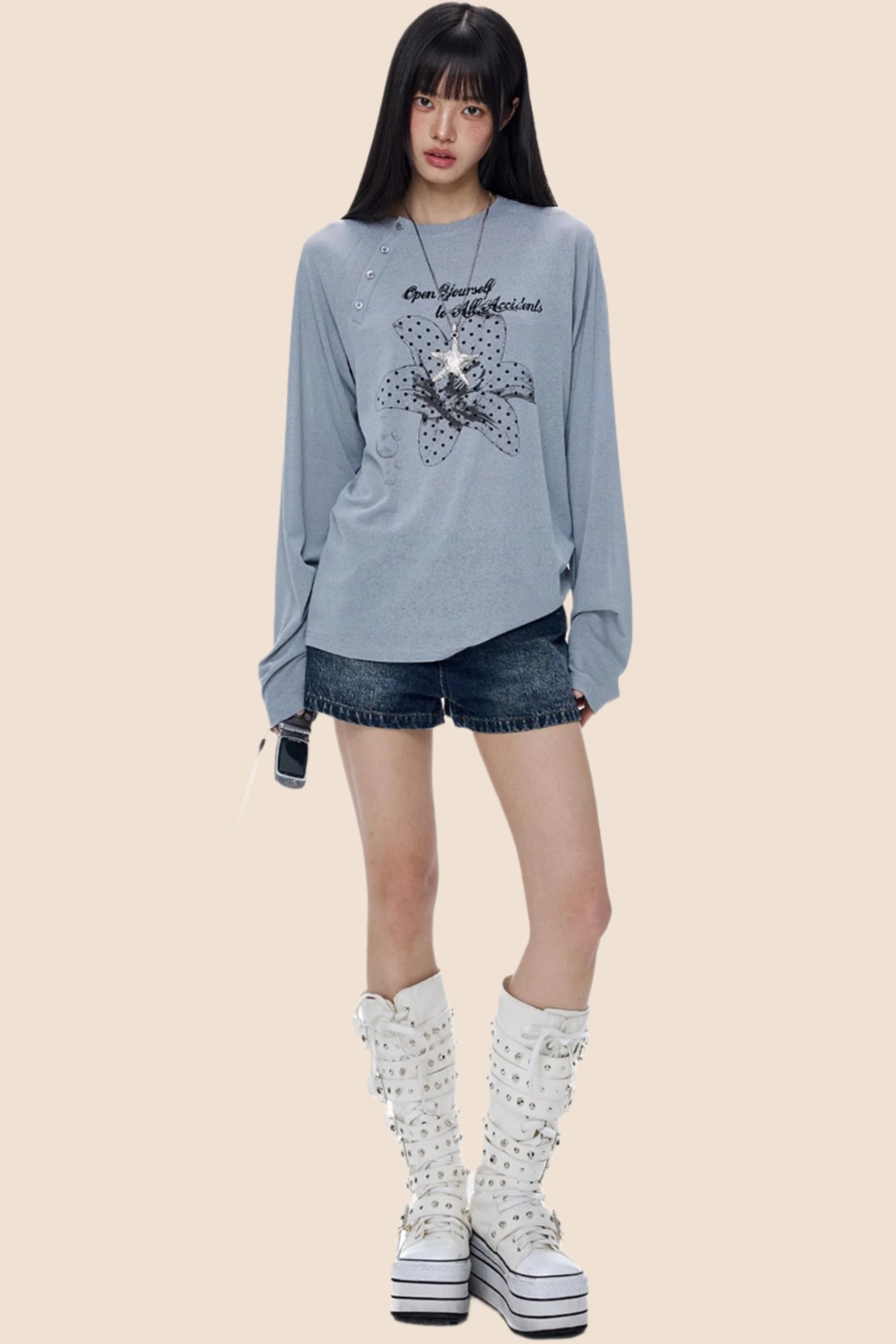 Slanted-Shouldered Summer T-Shirt