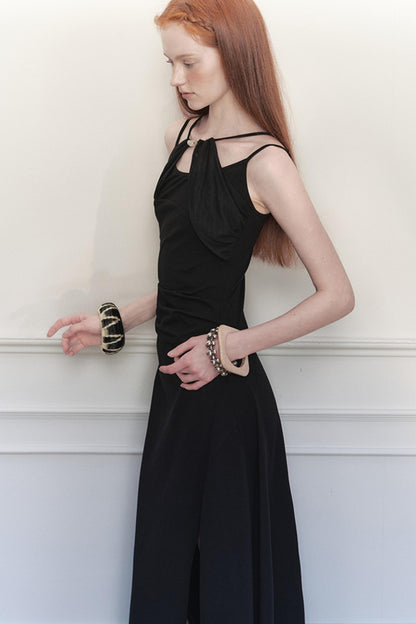 Nightshade Irregular Halter Dress