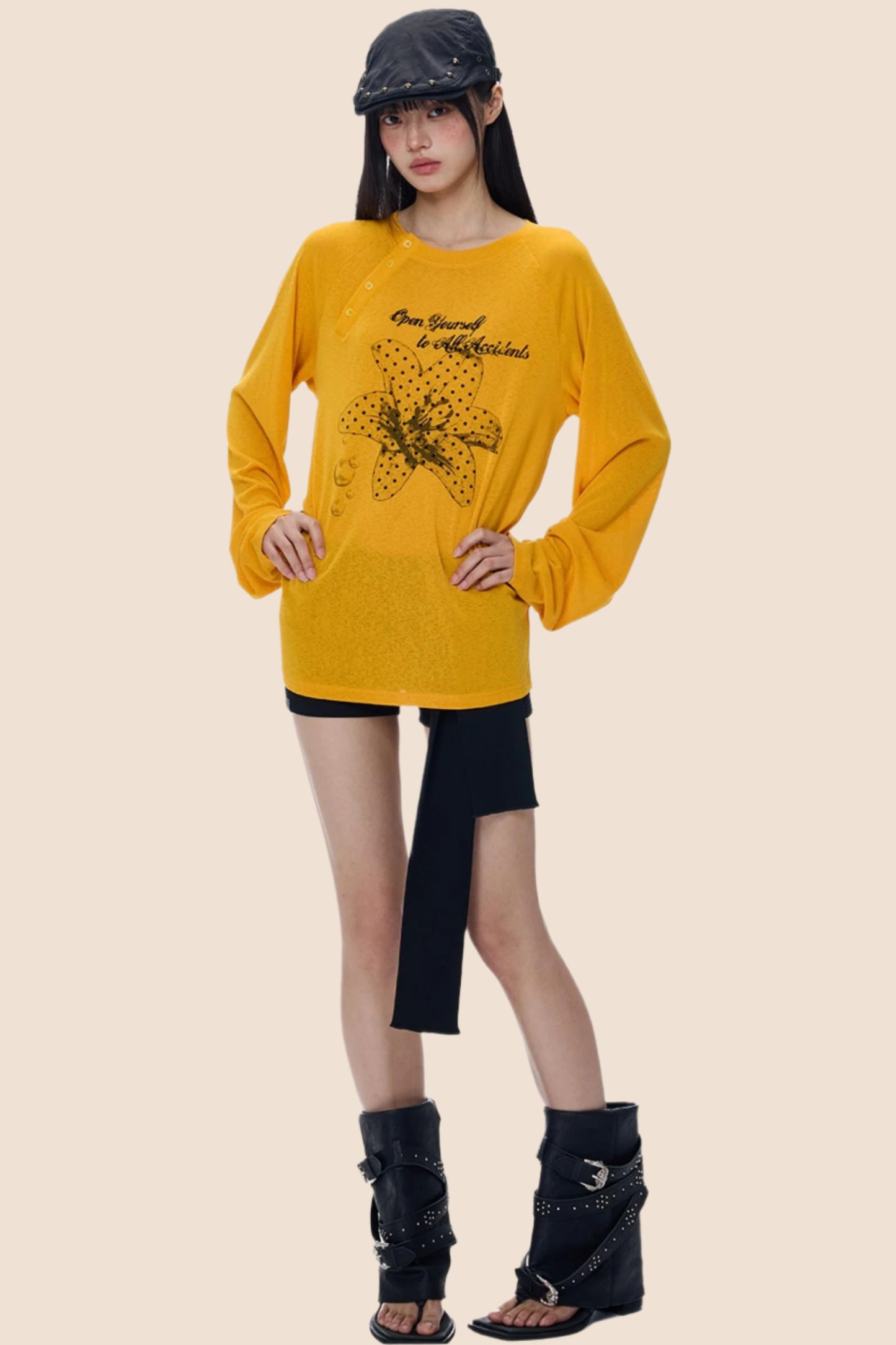 Slanted-Shouldered Summer T-Shirt