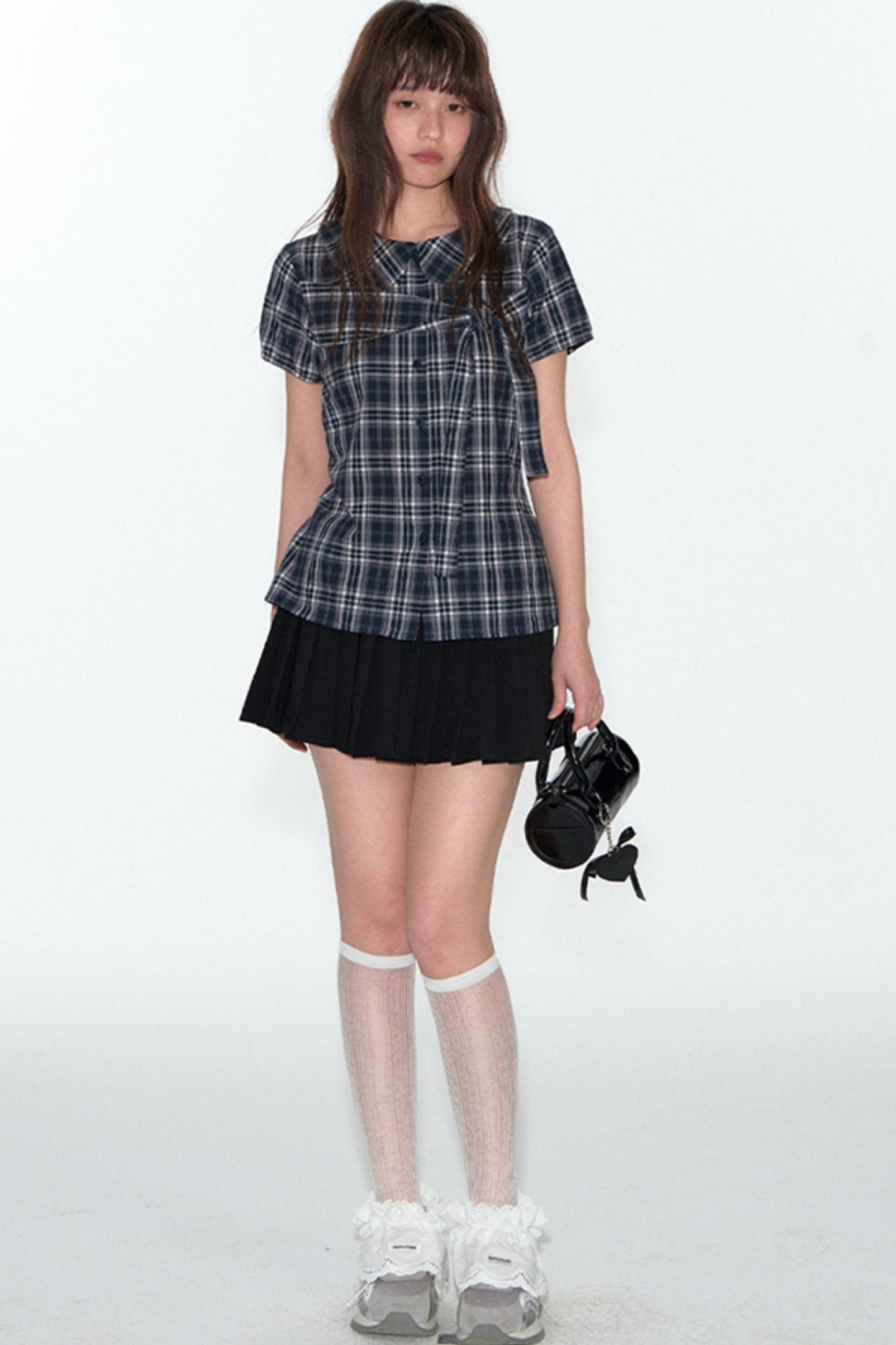 Sweet Cotton Plaid Skirt Set-Up