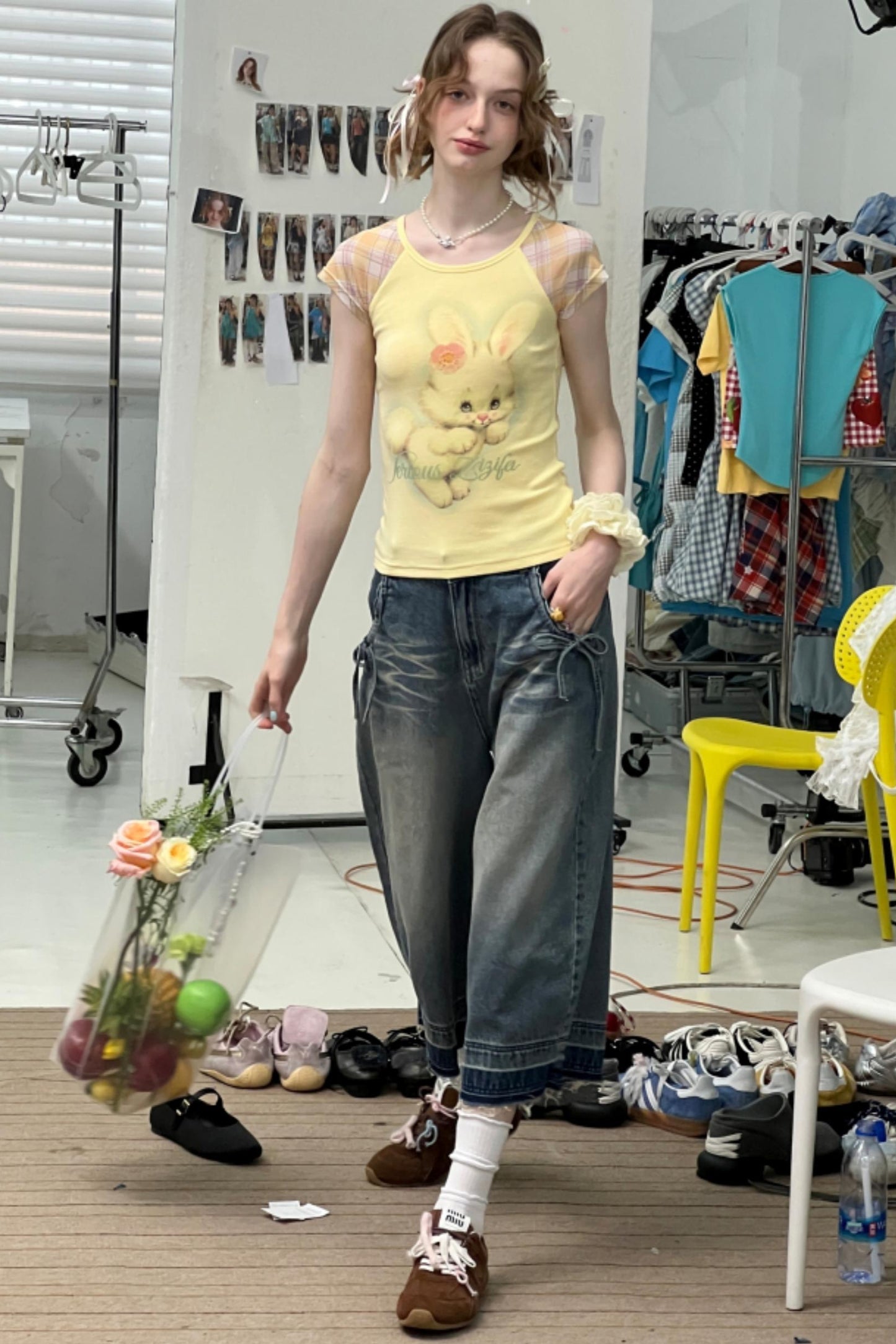 Vintage Blue High-Waisted Wide-Leg Jeans