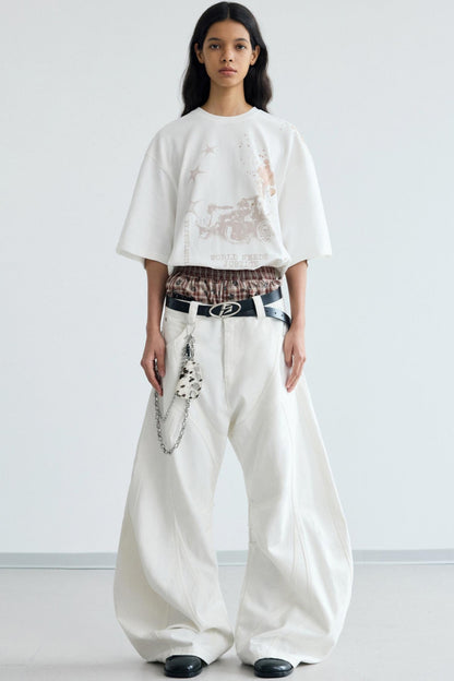 Vintage White Peplum Tee