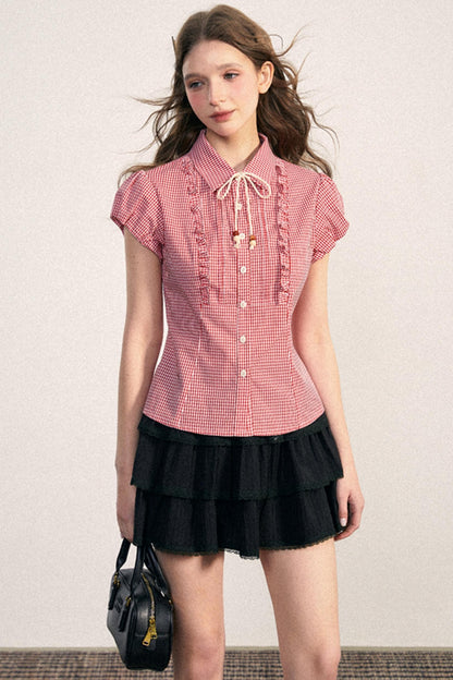 Sweet Plaid Blouse