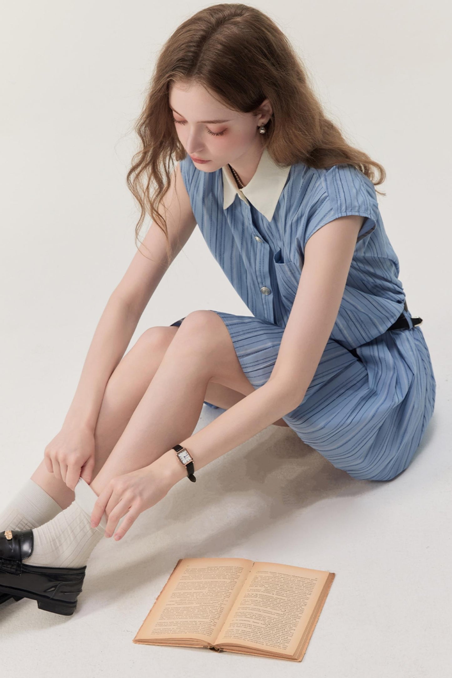 Blue Chic A-line Dress