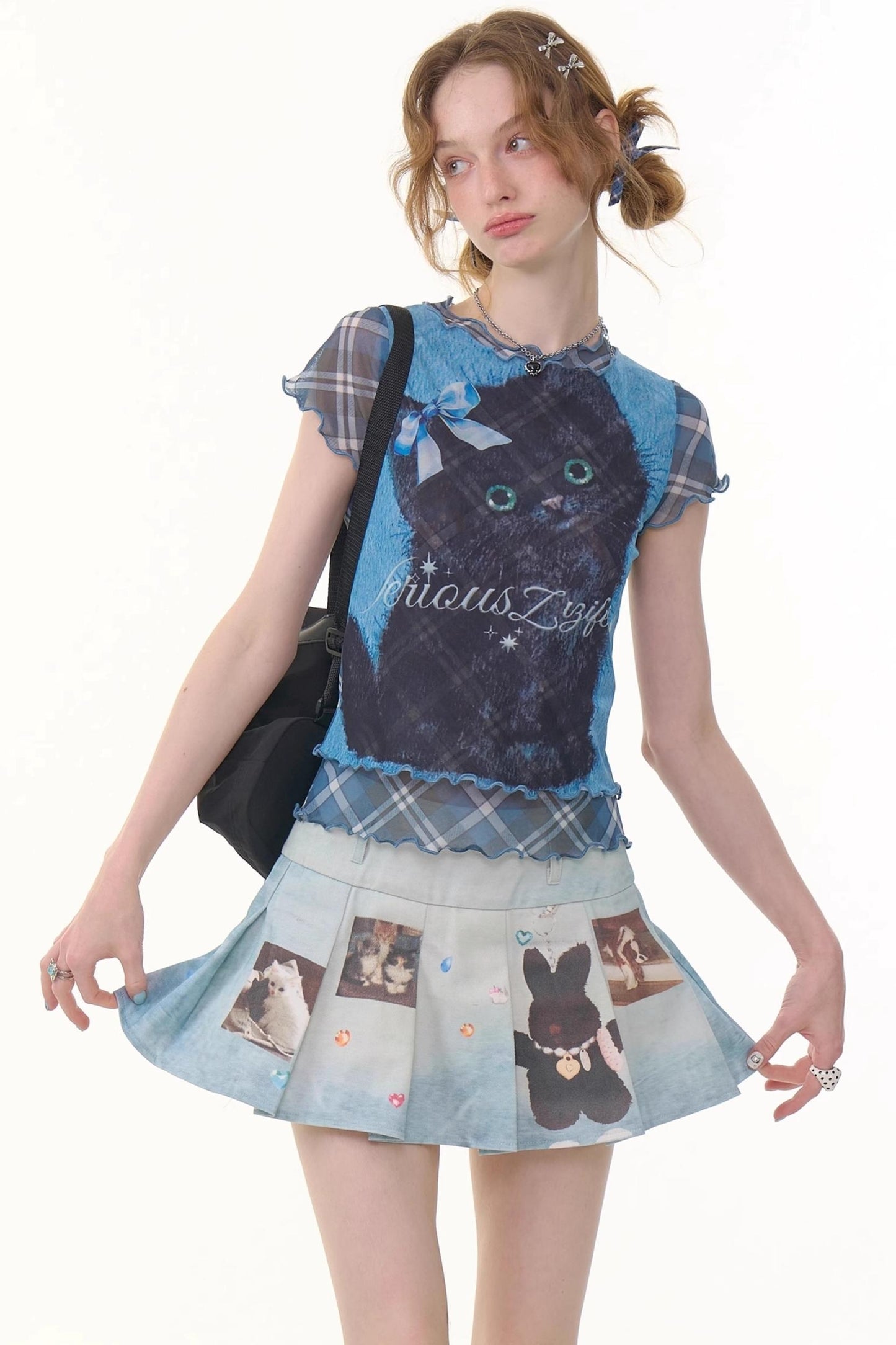 Summer Plaid Mesh Tee