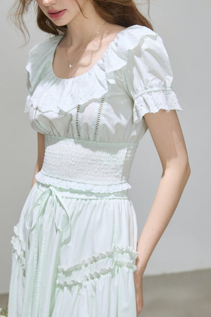 Puff Sleeve Top Skirt Set-Up