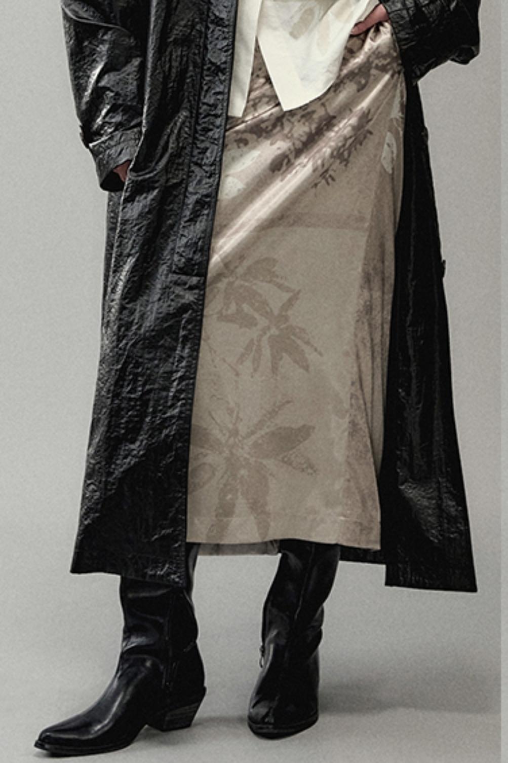 National Style Shadow Print Skirt