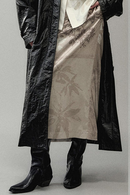 National Style Shadow Print Skirt