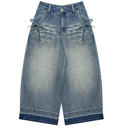 Vintage Blue High-Waisted Wide-Leg Jeans