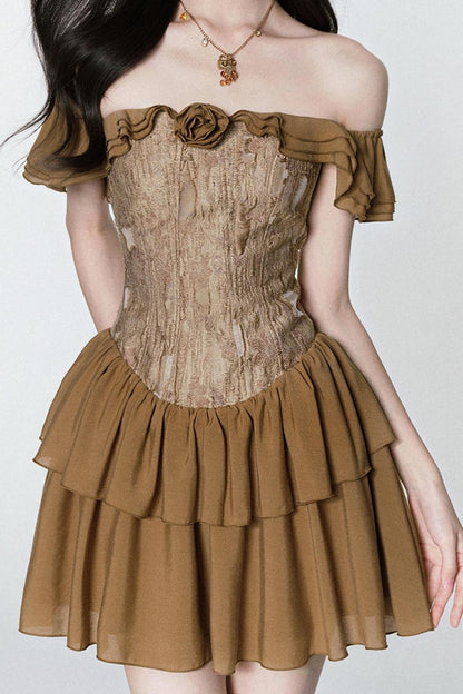 Rose Veins Asymmetrical Romantic Dress