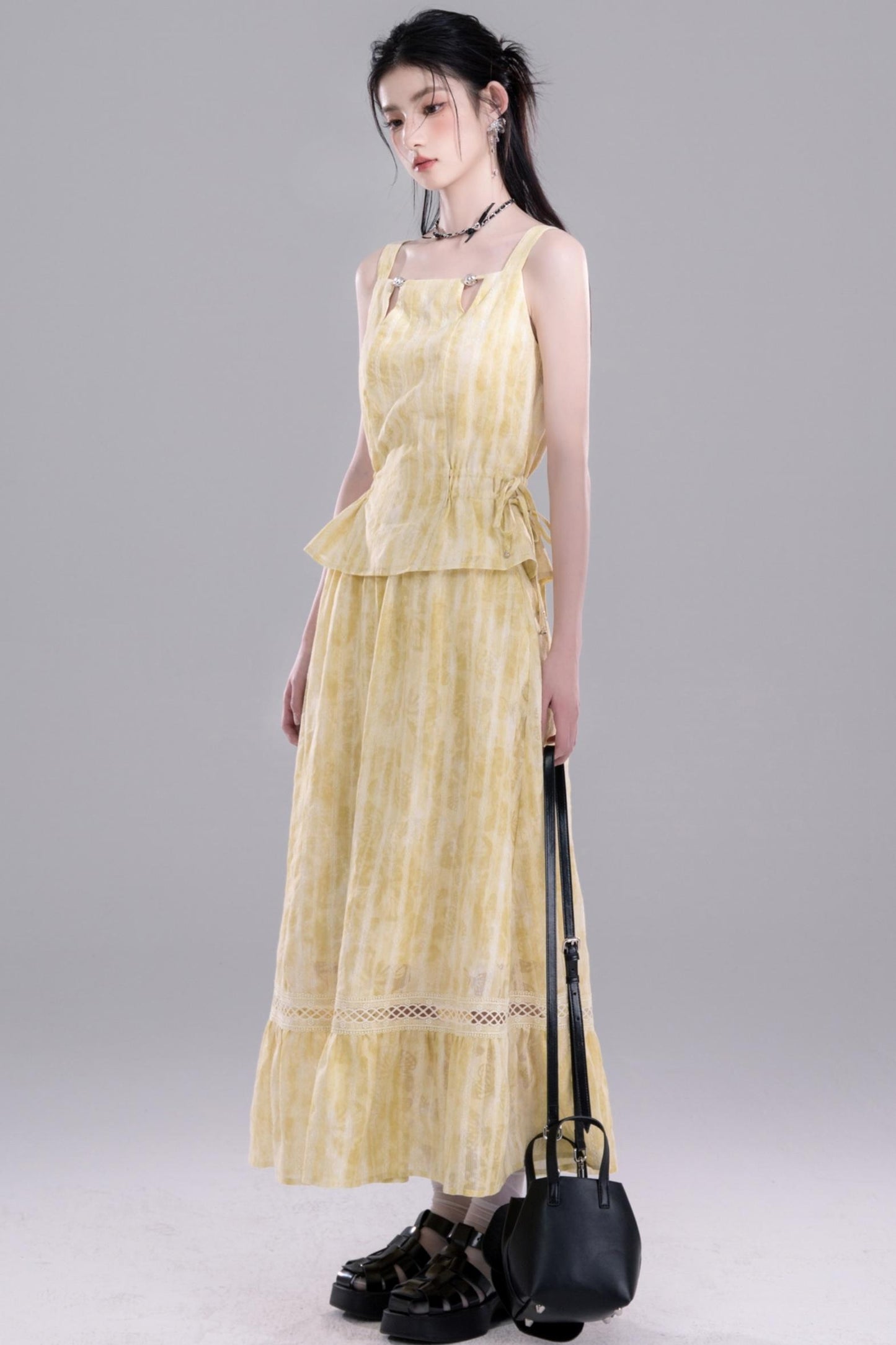 Tasseled Drape Dress Set