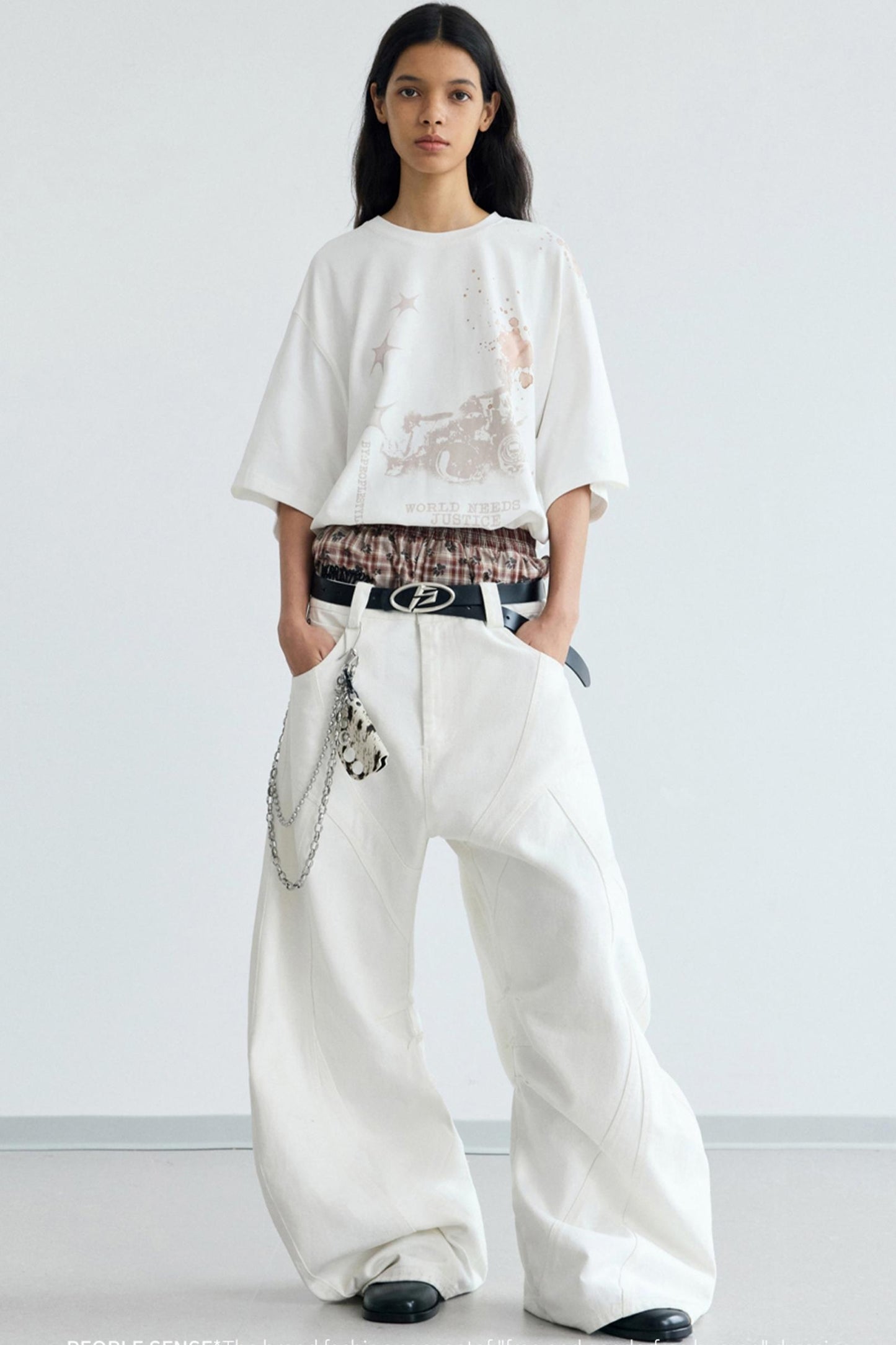 Vintage White Peplum Tee