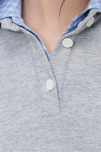 Mixed Check Polo Sweater