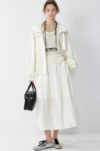 Elegant White A-Line Skirt