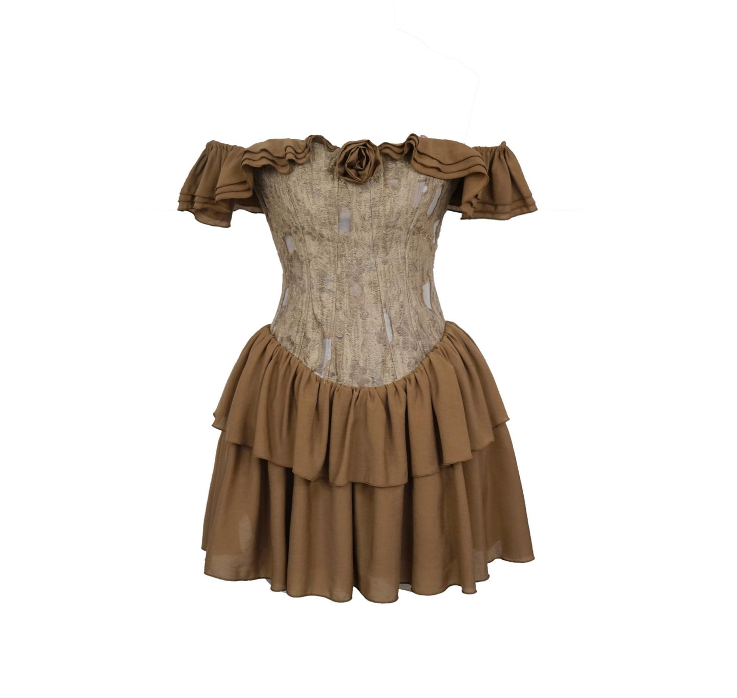 Rose Veins Asymmetrical Romantic Dress