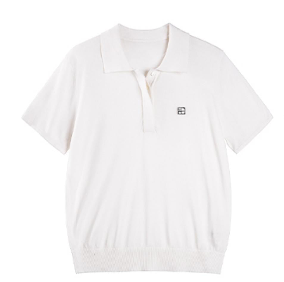 Stretch Silk Polo T-shirt