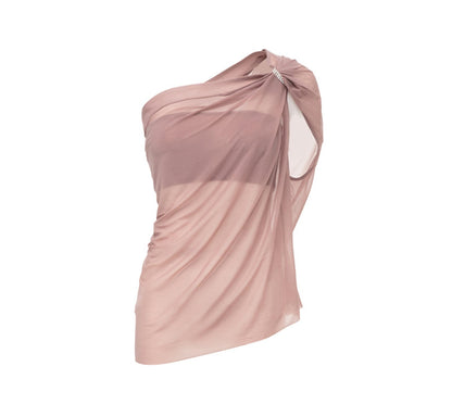 Purple Gauze Skirt Suit Set-Up