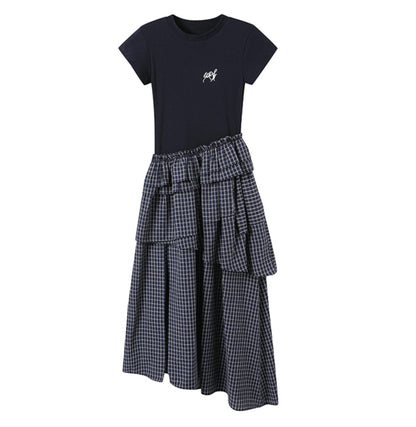 Summer Navy Plaid Dress