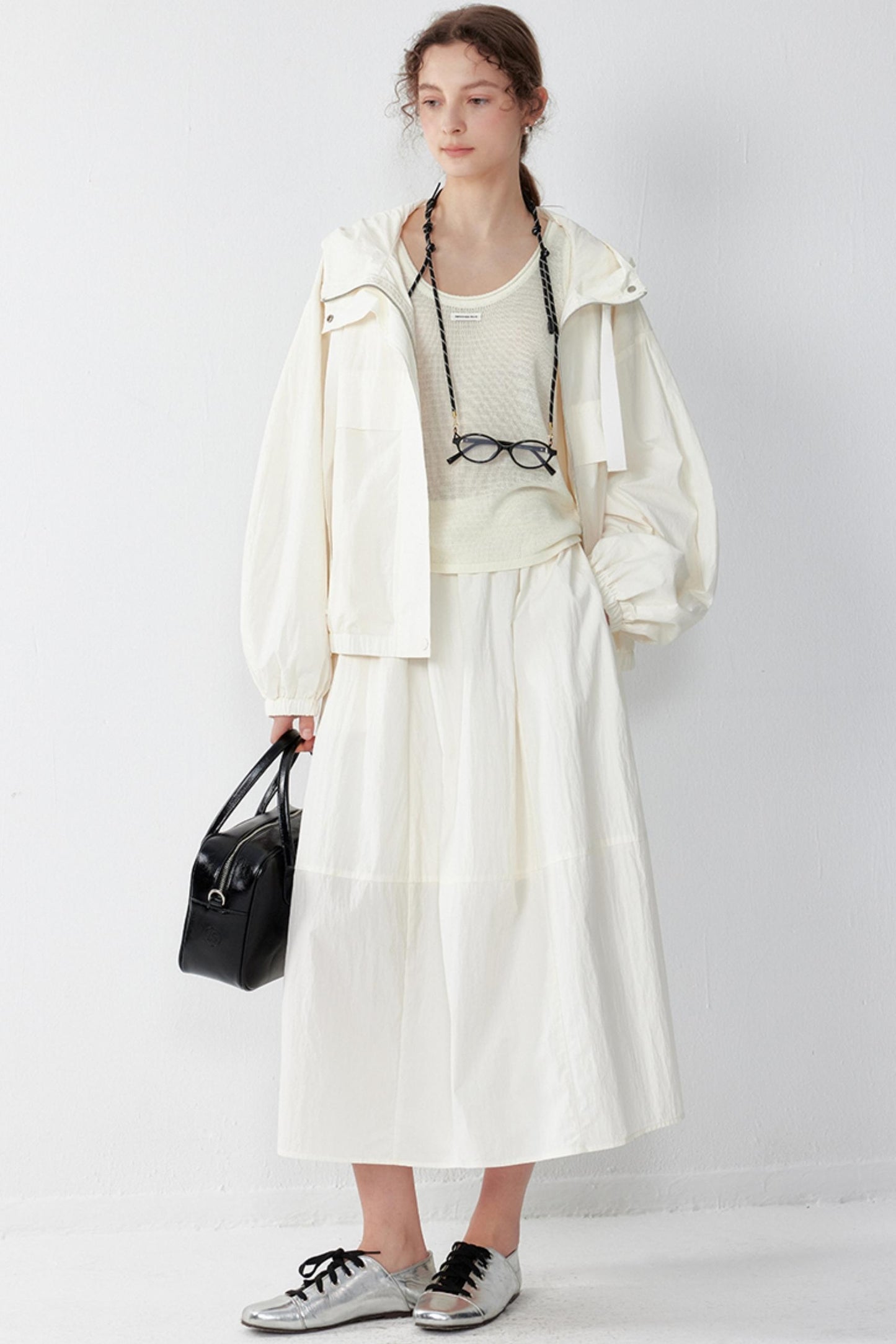 Elegant White A-Line Skirt