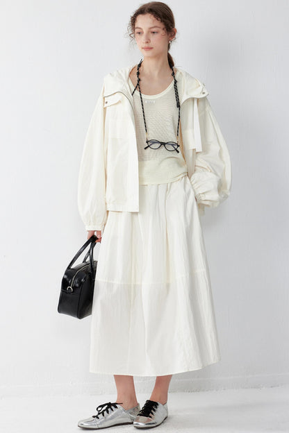 Elegant White A-Line Skirt