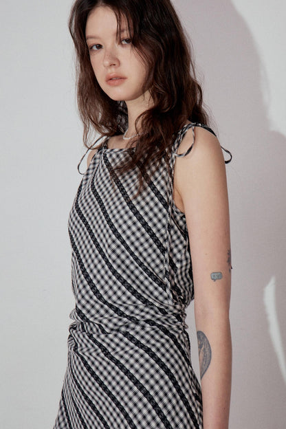 Luxury Lace Plaid Layered Dress