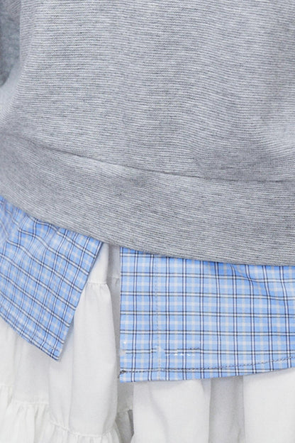 Mixed Check Polo Sweater