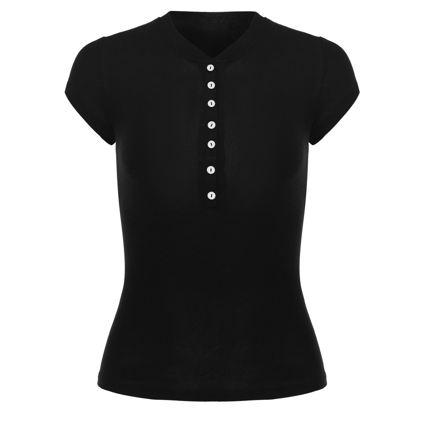 Pink Henley Wool Tee