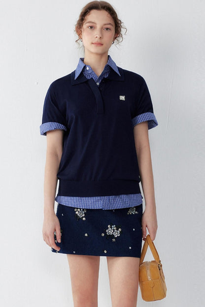 Stretch Silk Polo T-shirt