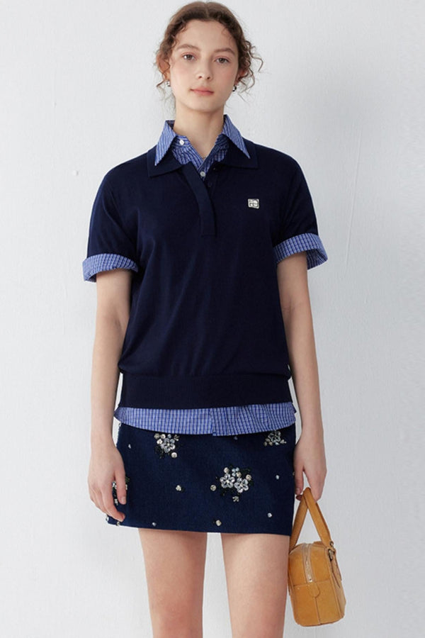 Stretch Silk Polo T-shirt