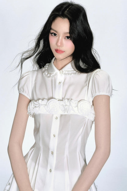 Layered Floral Bustier With Skirt Set-Up