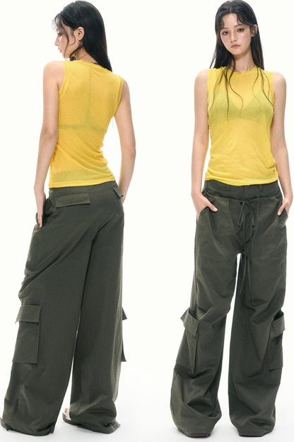 Summer High-Waisted Wide-Leg Kids Pants