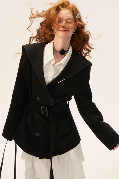 College Style Woolen Coat