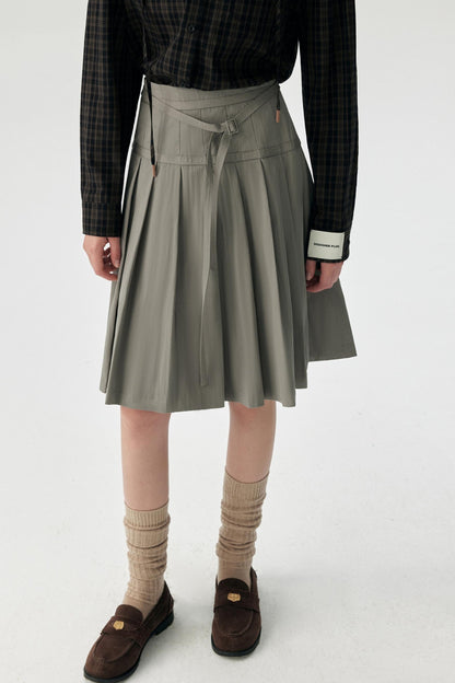 Salt Cotton Pleated Skirt