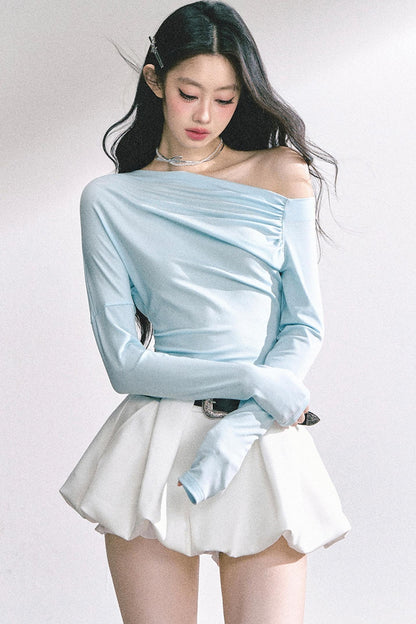 Straight Shoulder Long Sleeve T-Shirt