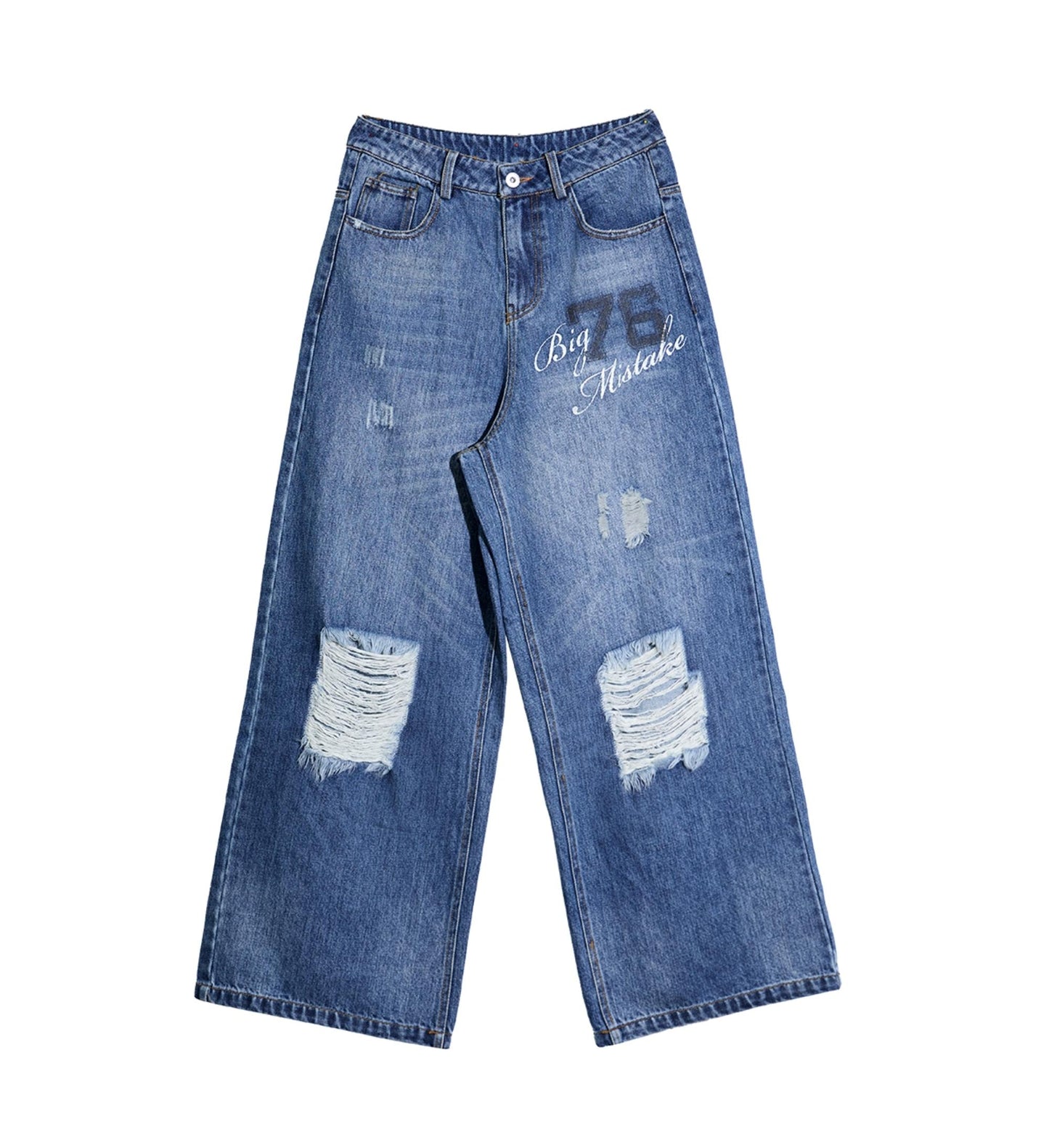 Distressed Ripped American Vintage Straight Pants