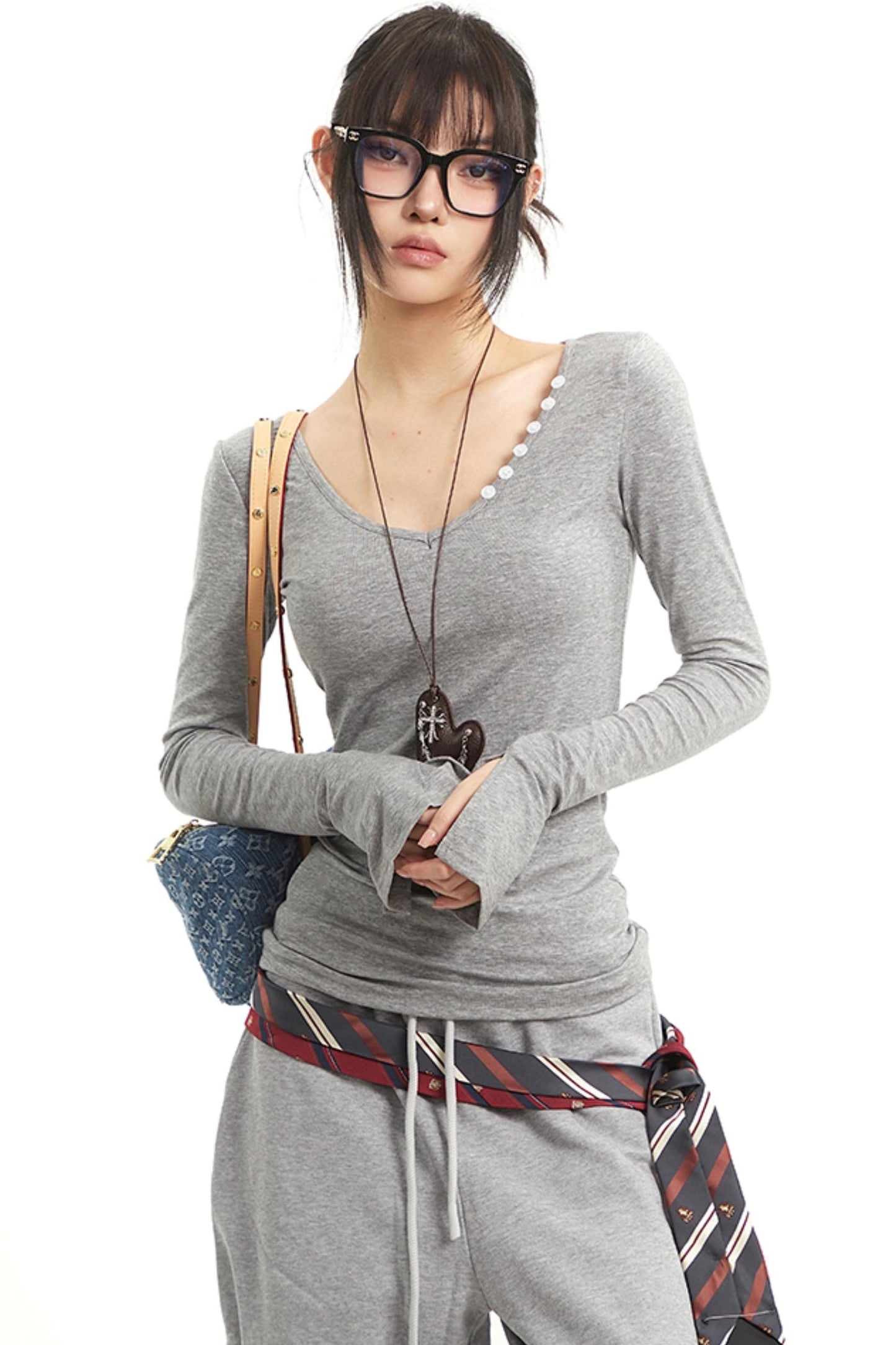 Vintage V-Neck Striped Tee