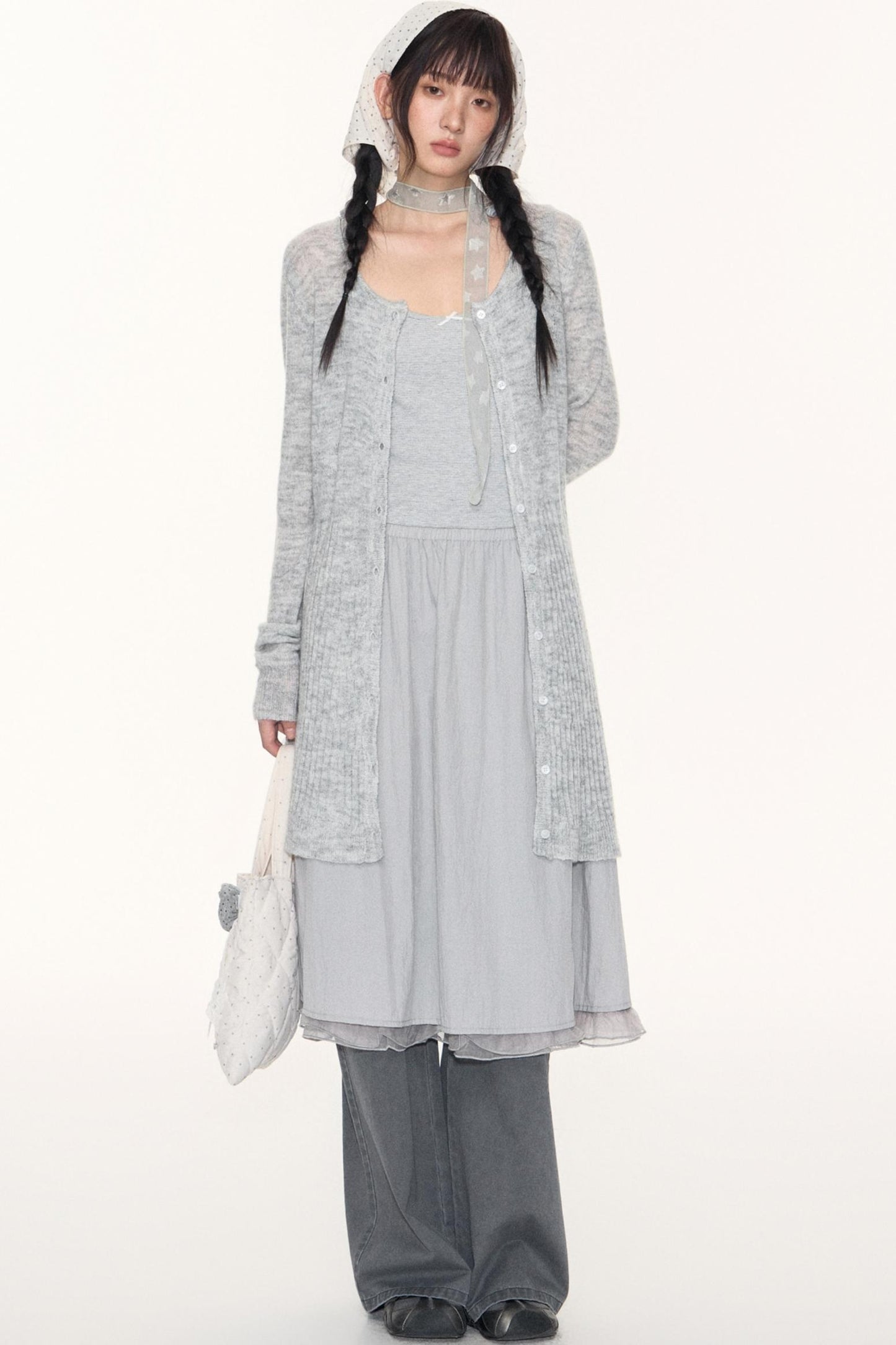Star Jacquard Knit Cardigan Top