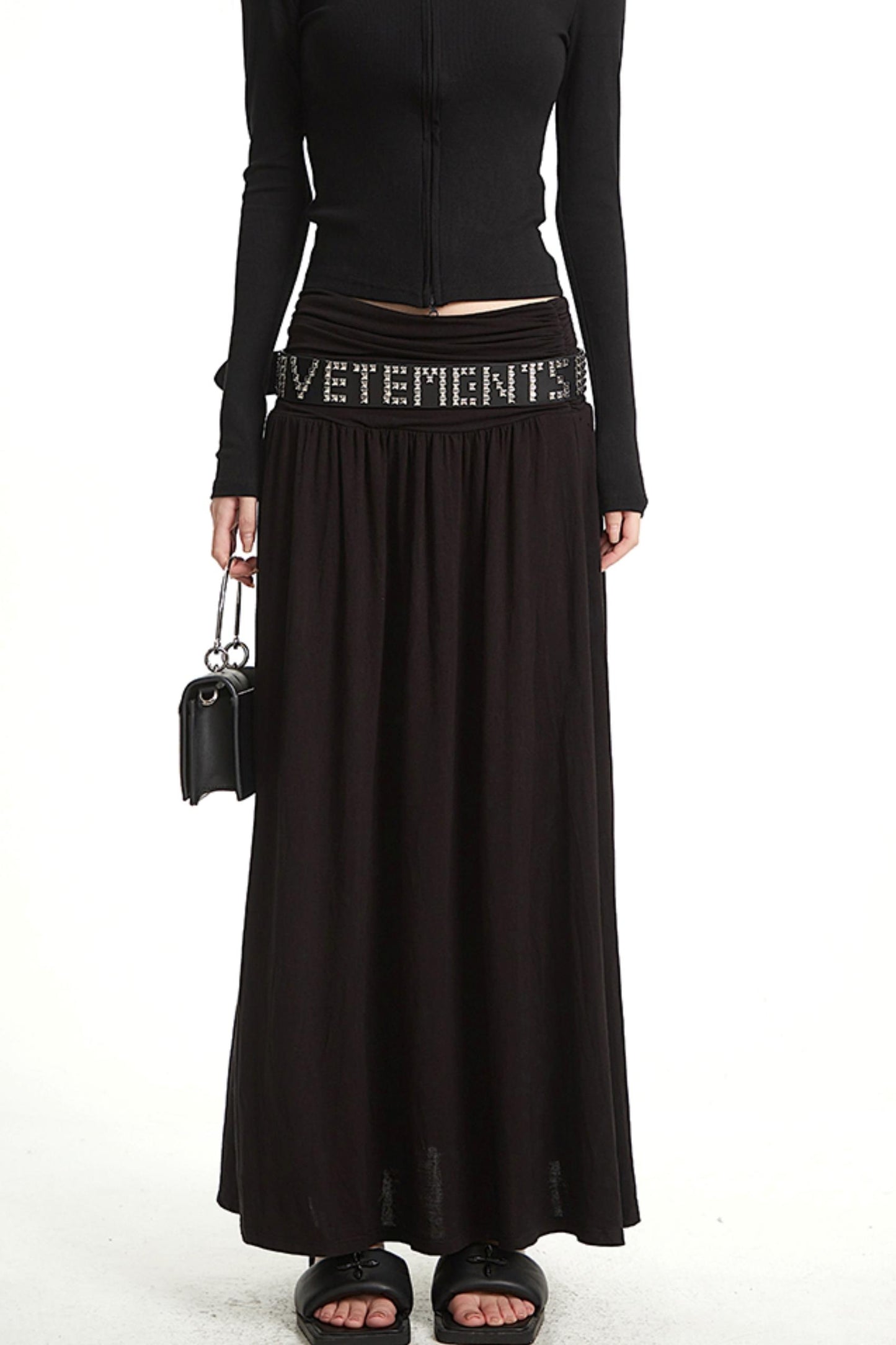 Hip Covering A-Line Long Skirt