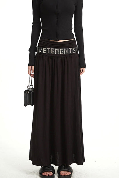 Hip Covering A-Line Long Skirt