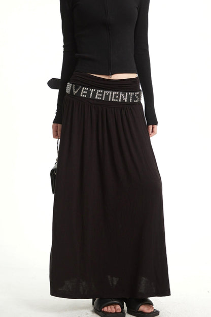 Hip Covering A-Line Long Skirt