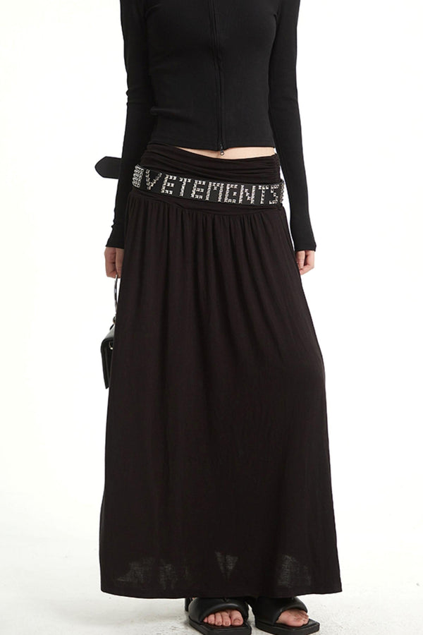 Hip Covering A-Line Long Skirt
