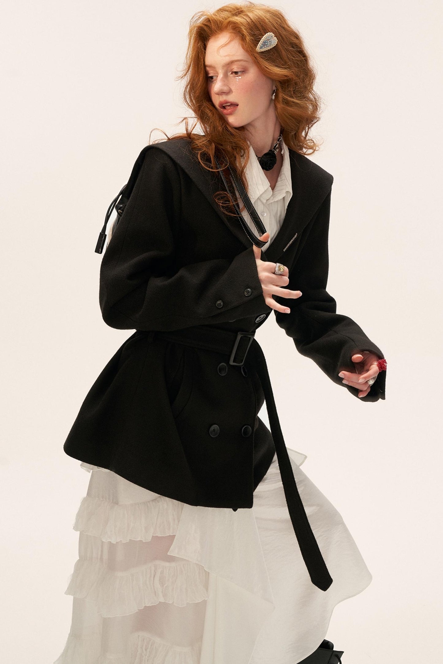 College Style Woolen Coat