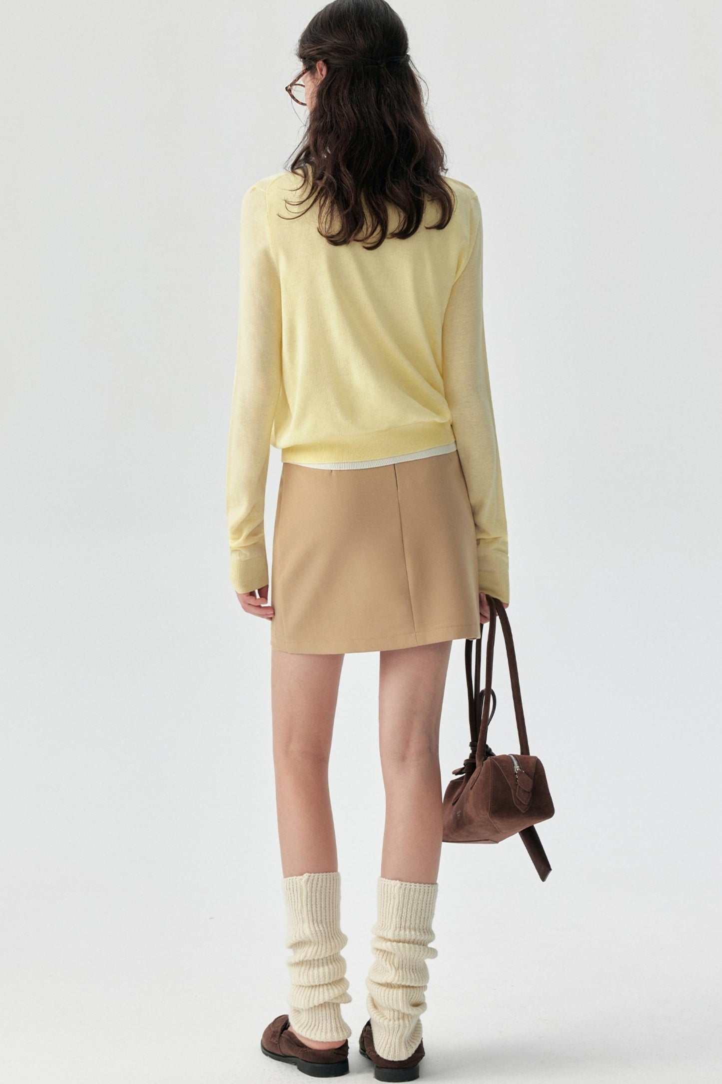 Designer Khaki A-Line Skirt