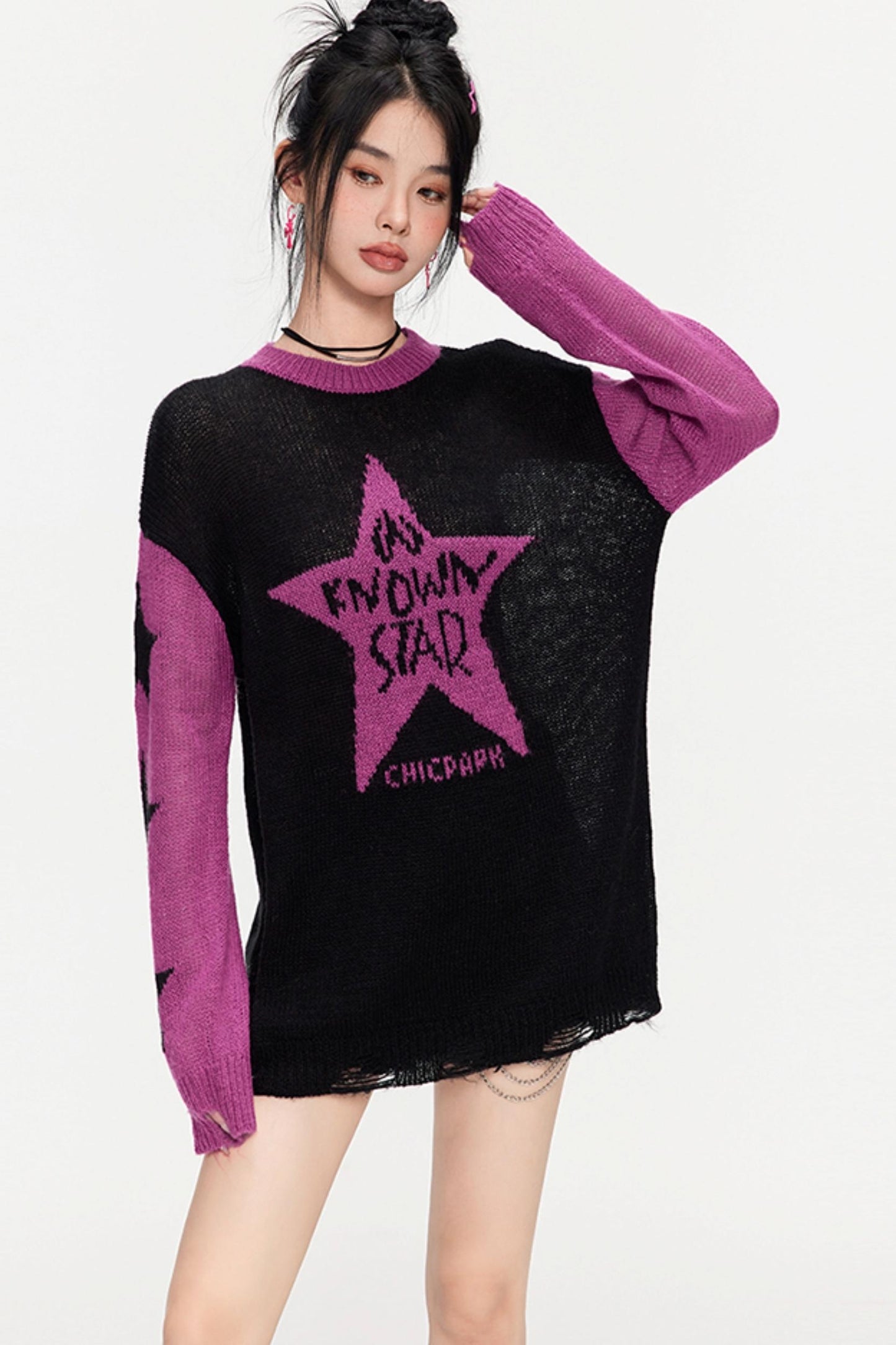 Winter Monogram Color-Blocked Sweater